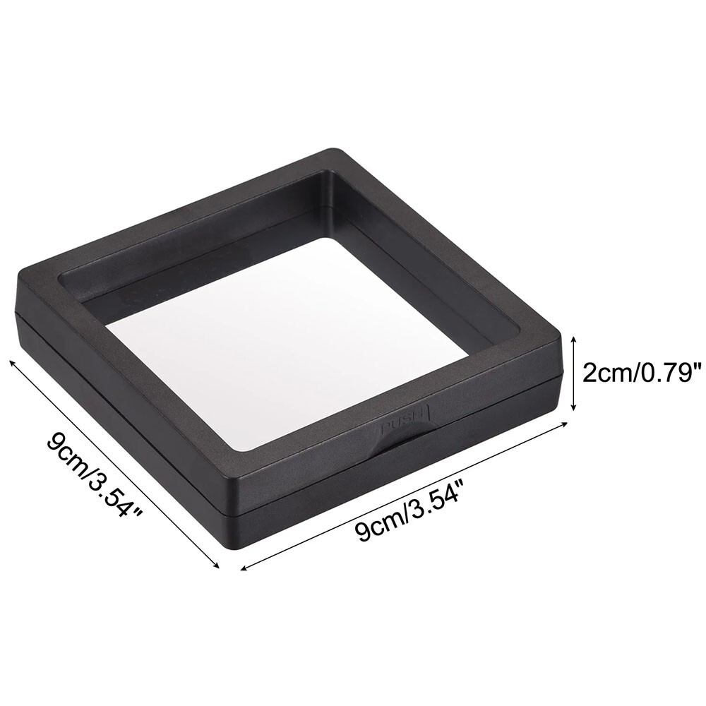 XL 8Pcs 3D Floating Frame, Clear Film Jewelry Storage, Coin Display Case Stand