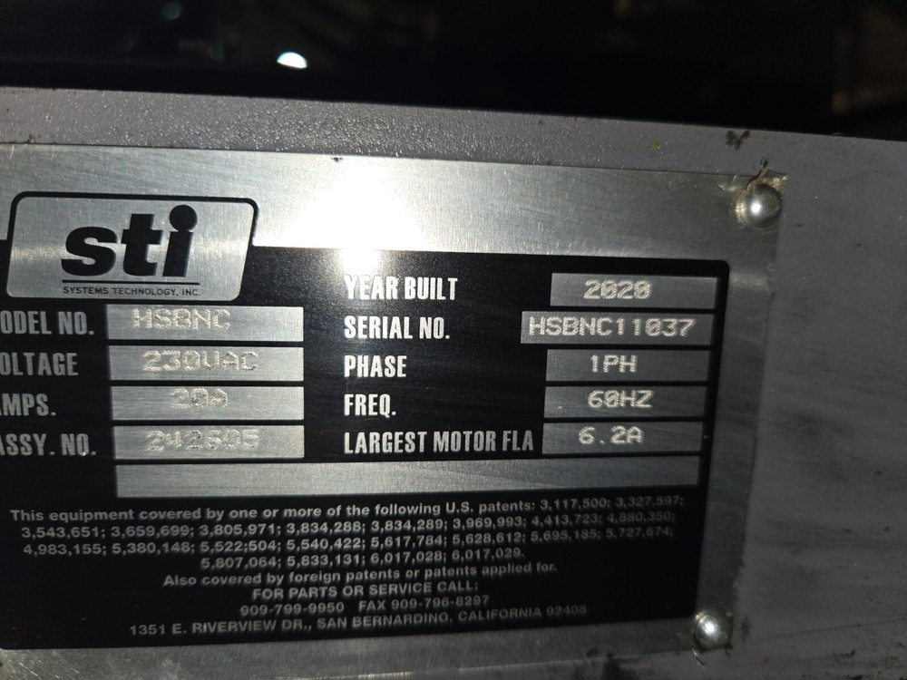 STI Log Stacker - Model HSBNC, Built in 2020 - Very Light Use, Excellent Cond