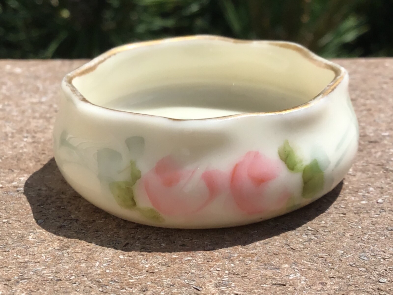 Lenox Belleek Salts Black Mark Hand Painted Set 6 1889-1906 Mark Fine Porcelain