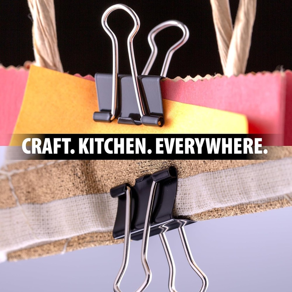 Black Heavy-Duty Mini Binder Clips – 144 Count for Secure Document Organization
