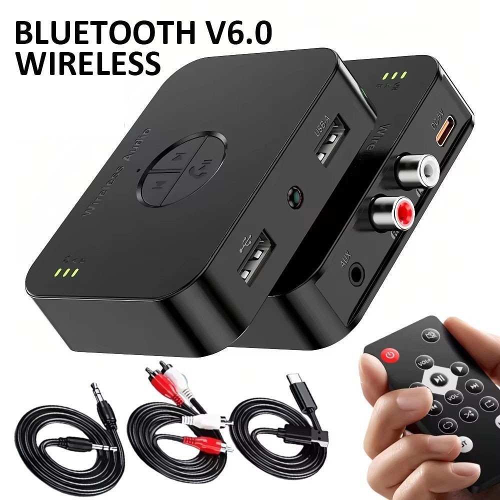 Newest Bluetooth Receiver 6.0 Wireless Audio Adapter for Car Home Stereo Speaker