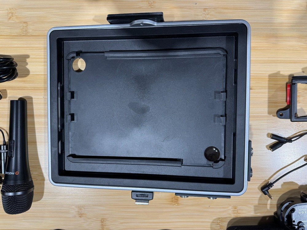 Complete Padcaster iPad Recording Setup with Smooth Tripod, Mics, and Backpack