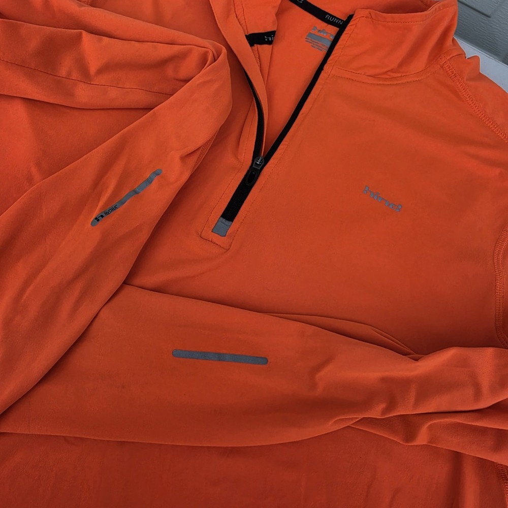 Hind Men's Half Zip Performance Running Jersey Orange Size Medium