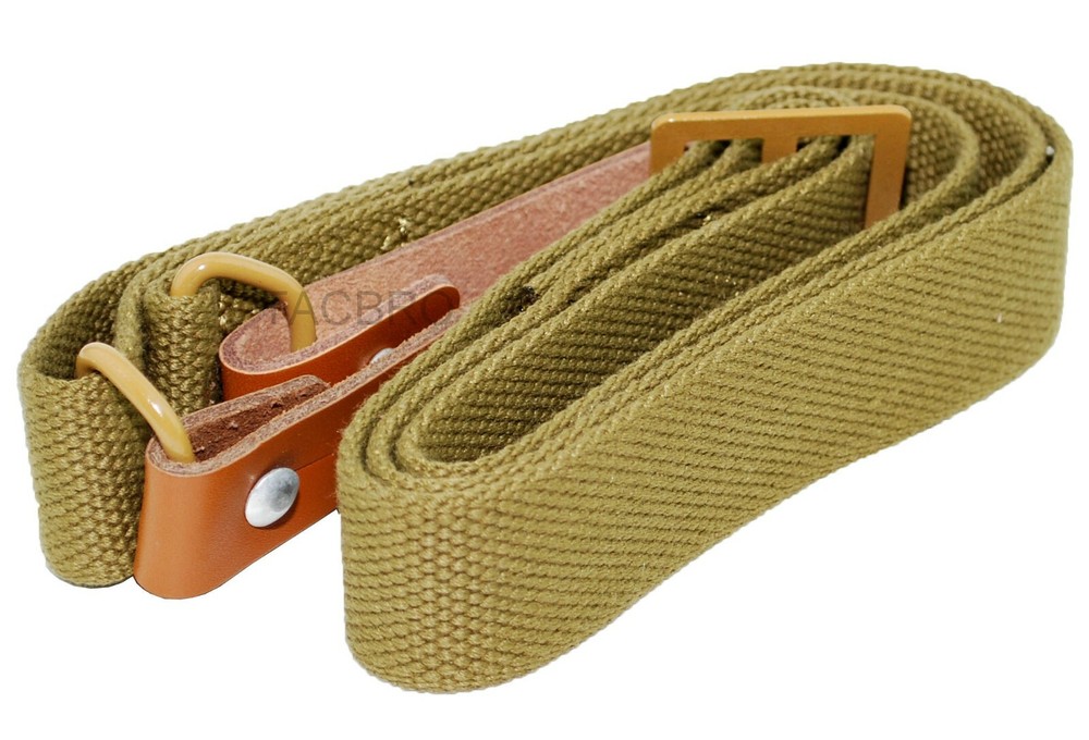 Tan Model 47 SKS Two Point Sling with Leather Strip