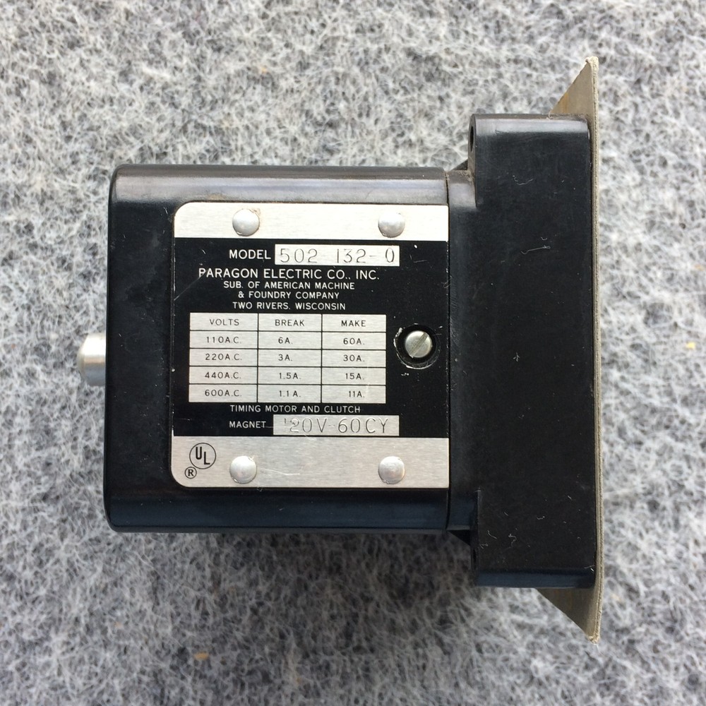 Paragon Timer Vintage Model 502-132-0 20V-60CY
