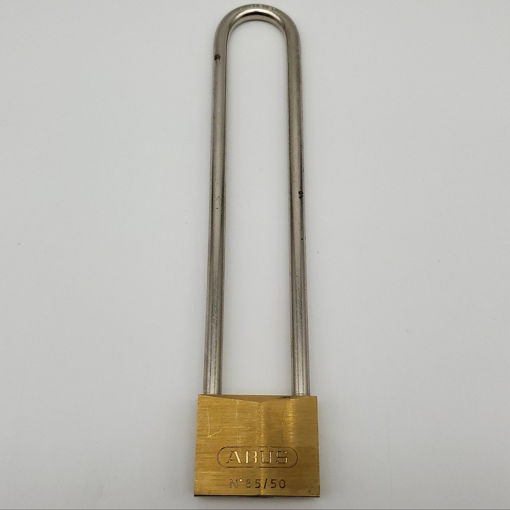 Abus No 85 / 50 Padlock 7-3/4"L x 0.30" D Shackle 2" Wide Body Solid Brass
