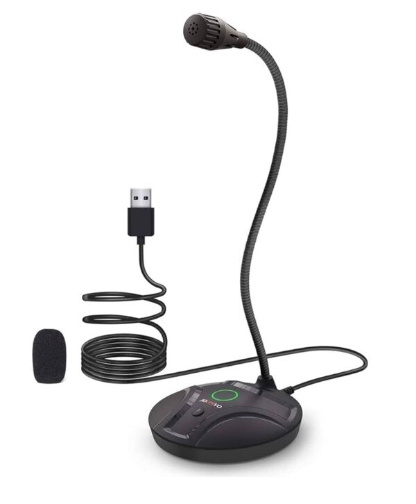 NEW Computer Gooseneck Microphone JV605 w/Mute Button Multi-Platform Compatible