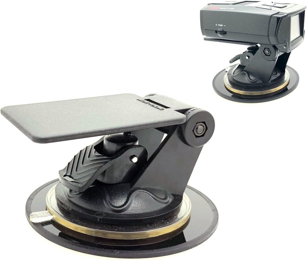 Universal Radar Detector Windshield & Dashboard Suction Mount - Black