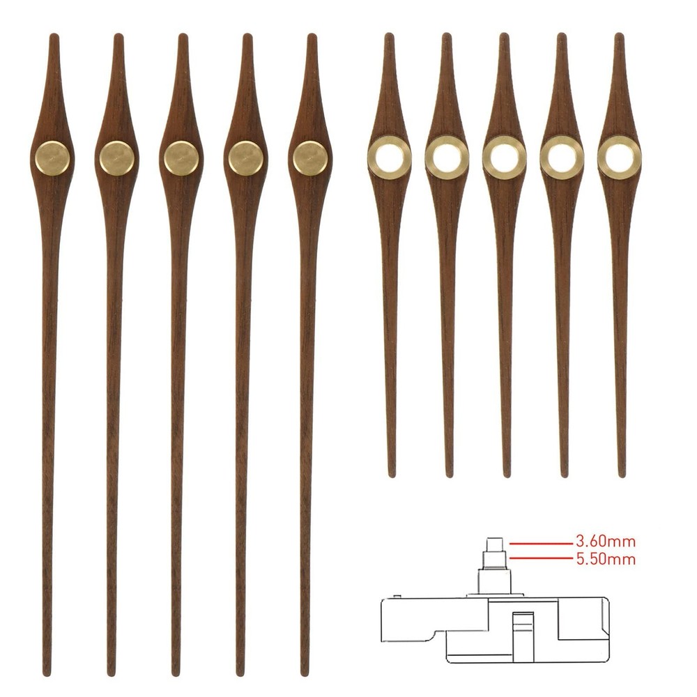 5 Sets Clock Hands Wooden Wall Clock Hands Replacement 13X1cm H
