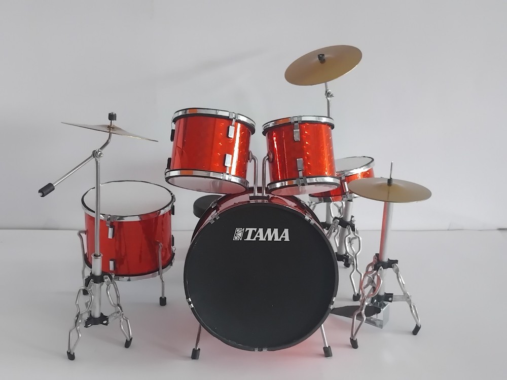 Miniature Drum Set Kit Tama Red Miniature Replica Drum Kit 1/6