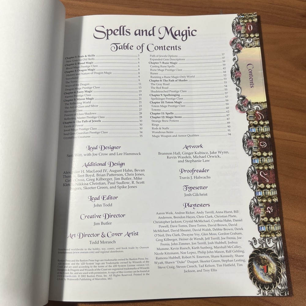 Dungeons & Dragons 3rd.Ed. Supplement Spells & Magic d20 System Bastion Press SC