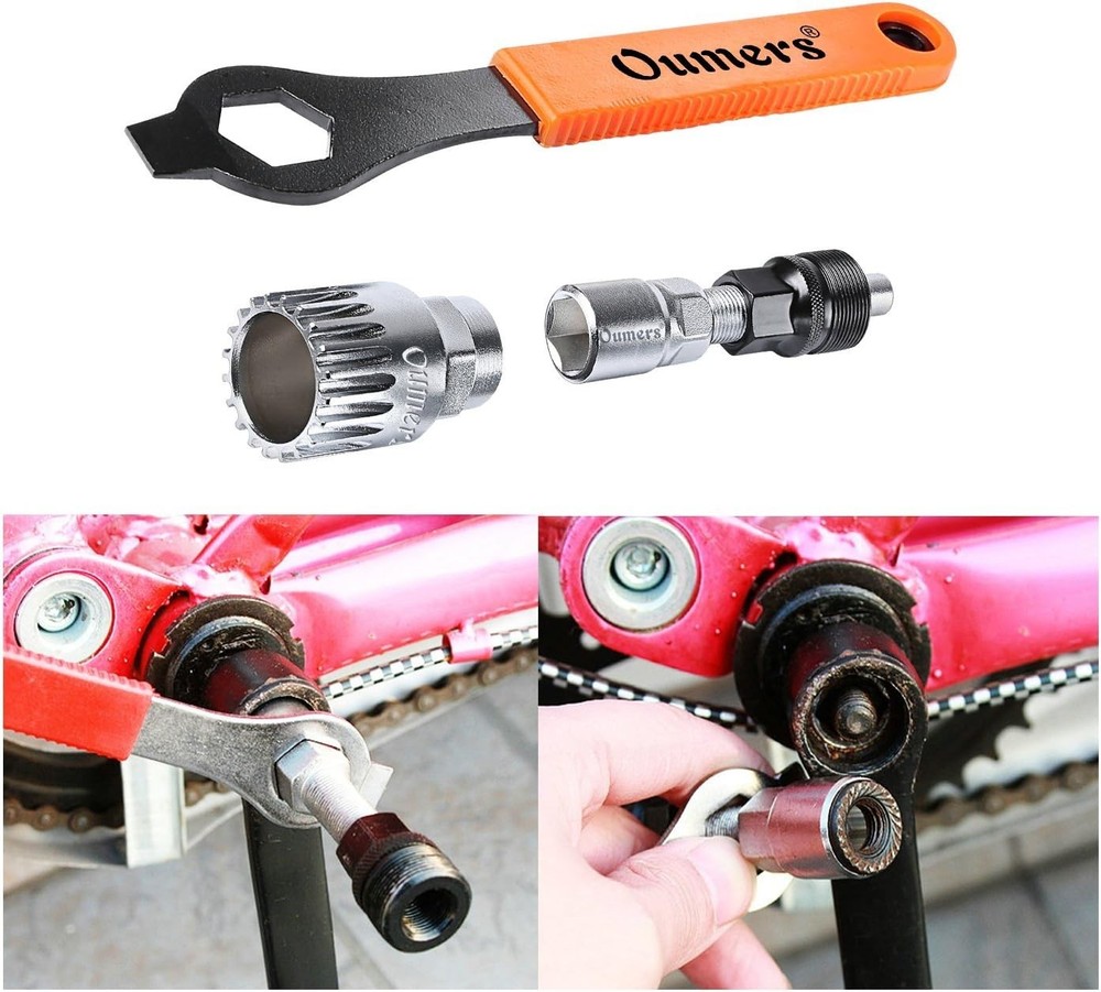 Durable Bike Crank Extractor Tool Kit with Adjustable Spanner for Easy Repairs