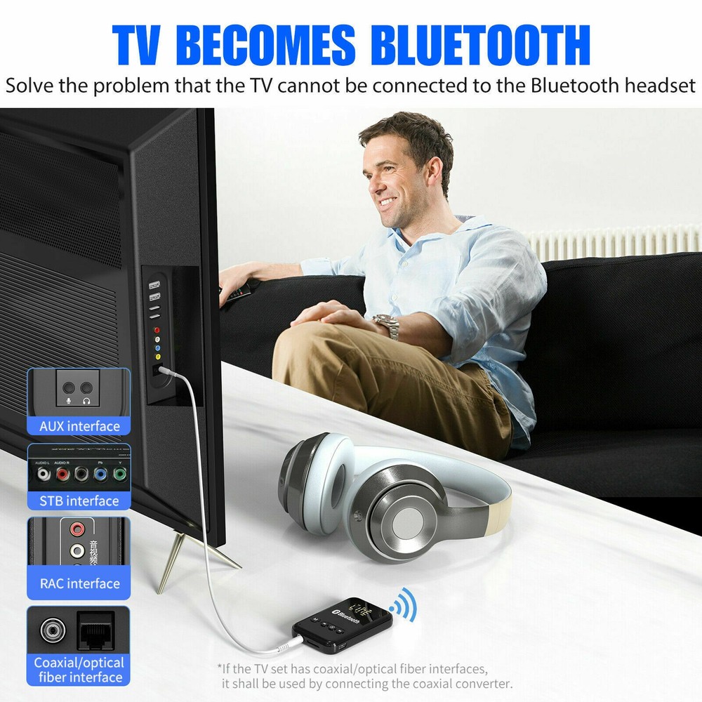 Bluetooth 5.0 Transmitter Receiver 2 in 1 Wireless Audio Adapter TF Card Reader