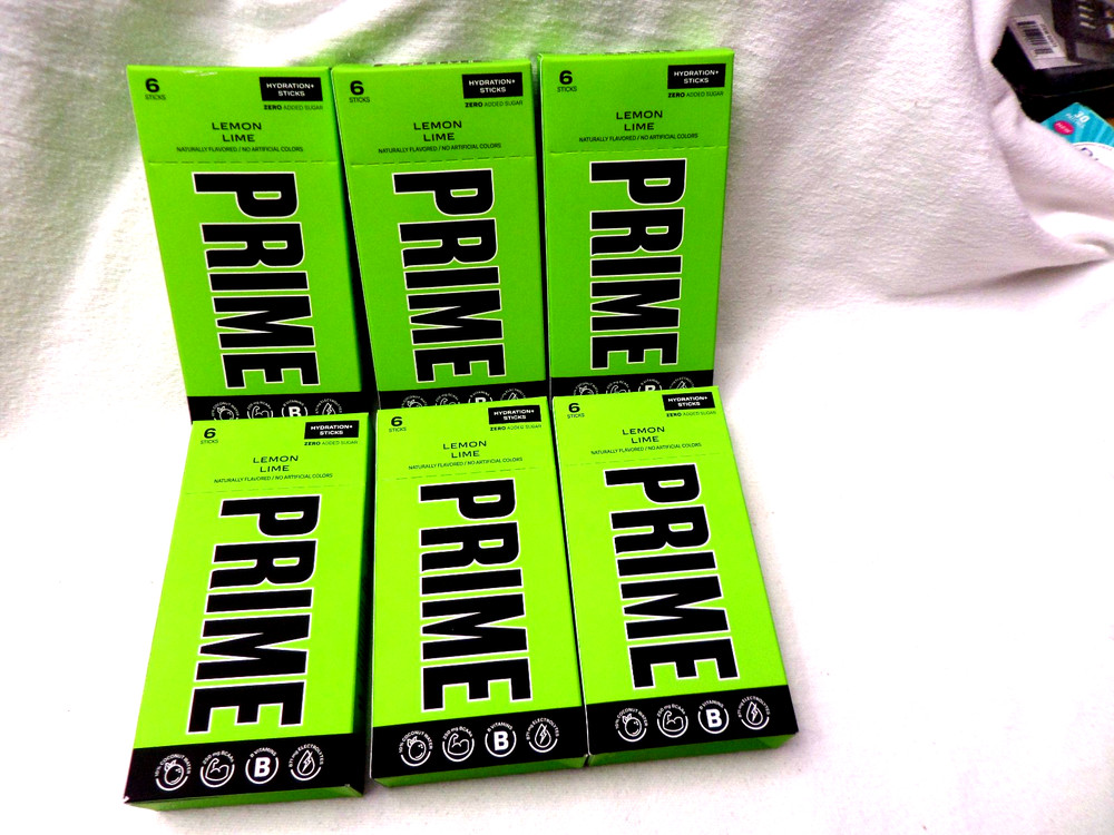 Prime Hydration + Sticks Lemon Lime 36 Sticks 6 Boxes