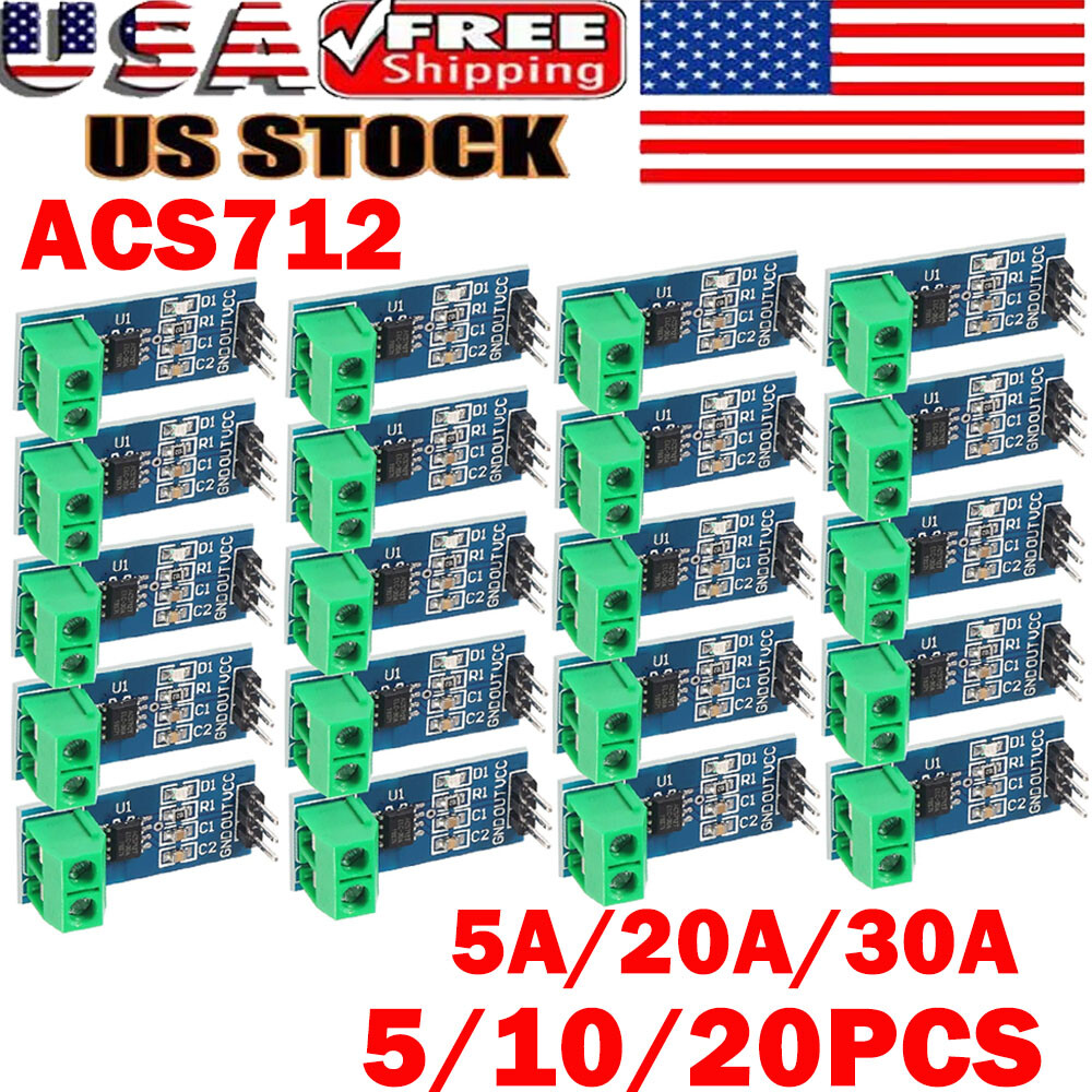 5/10/20X ACS712 Current Sensor 5/20/30A Current Detect Range Modules For Arduino