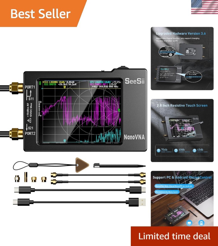 Portable Antenna Analyzer HW3.6 - Upgraded Vector Network Analyzer 10KHz-1.5GHz