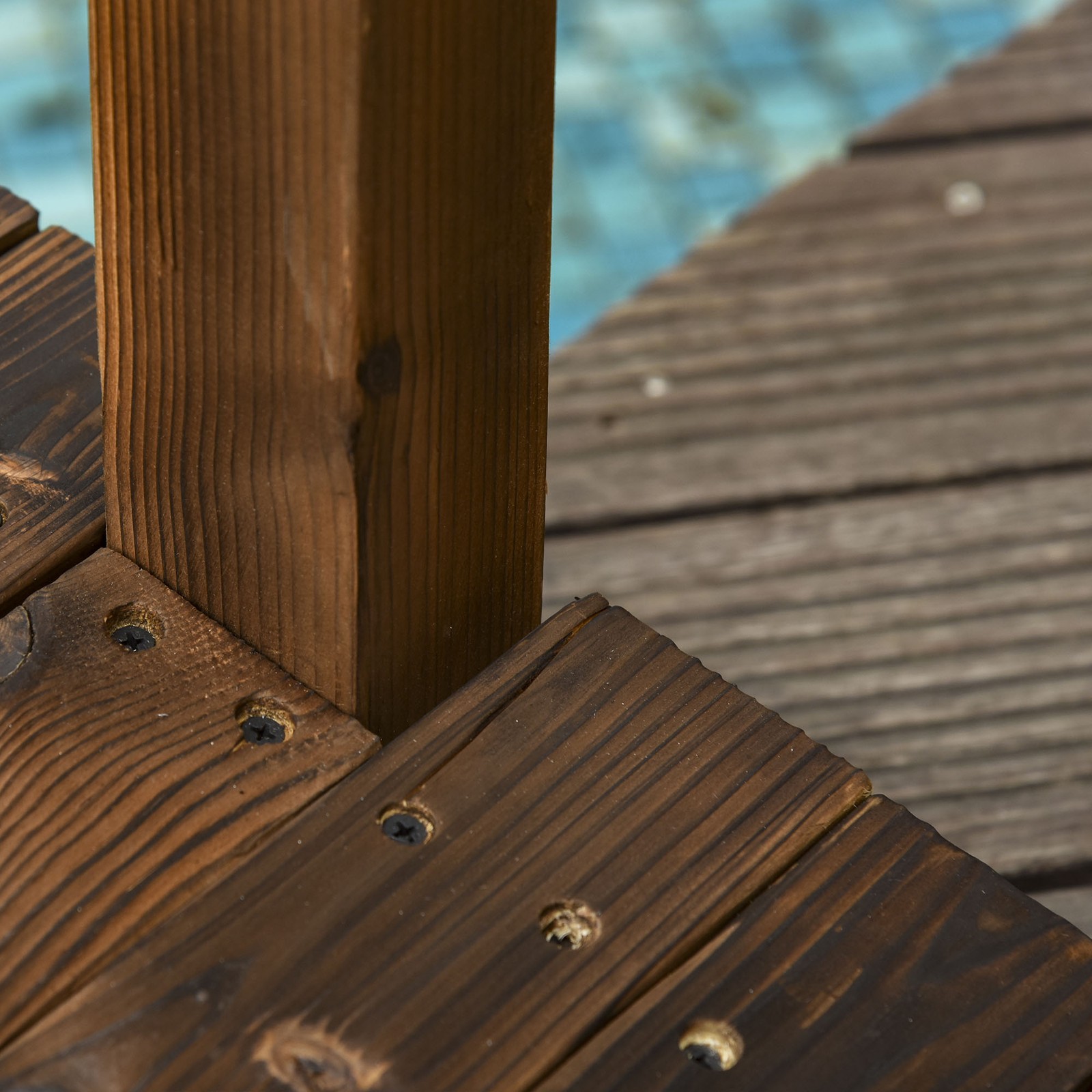 7.5' Garden Bridge Outdoor Decorative Wooden Bridge for Yard & Pond Arc Walkway