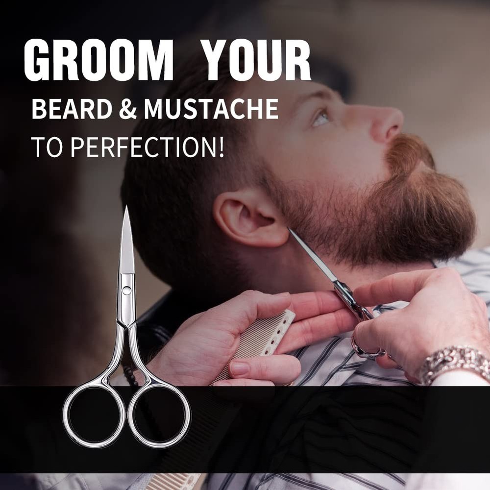 Eyebrow Scissors, Precision Grooming Shears, 1Pcs Silver