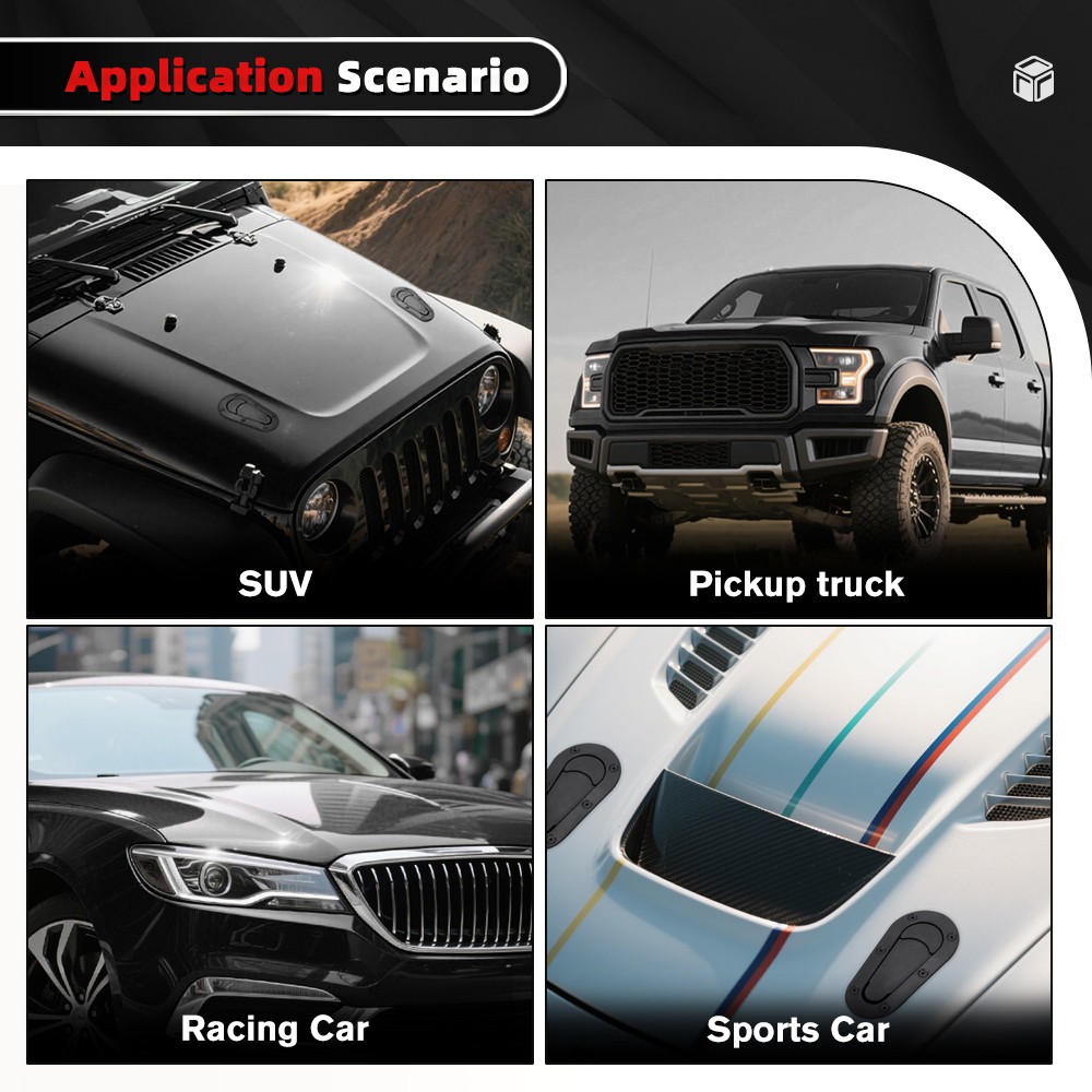 Universal Racing Car Flush Mount Quick Release Hood Latch Pin No Key Locking Kit