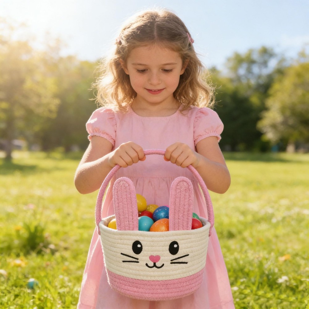 Easter Baskets for Kids, Easter Basket, Easter Bunny Baskets with Handle for ...