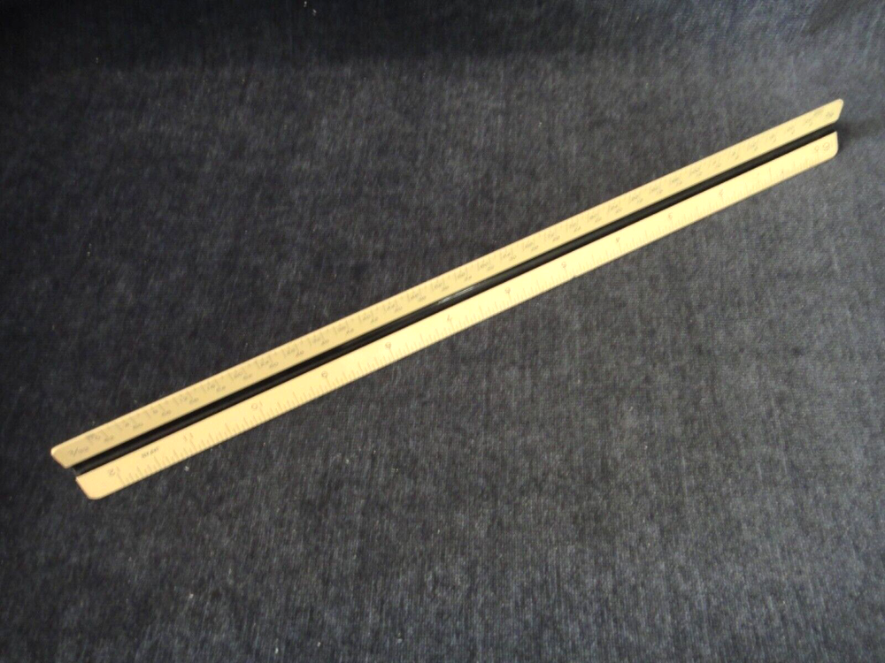 Vintage Charvoz 30-1203 Architect Triangular 12" Scale