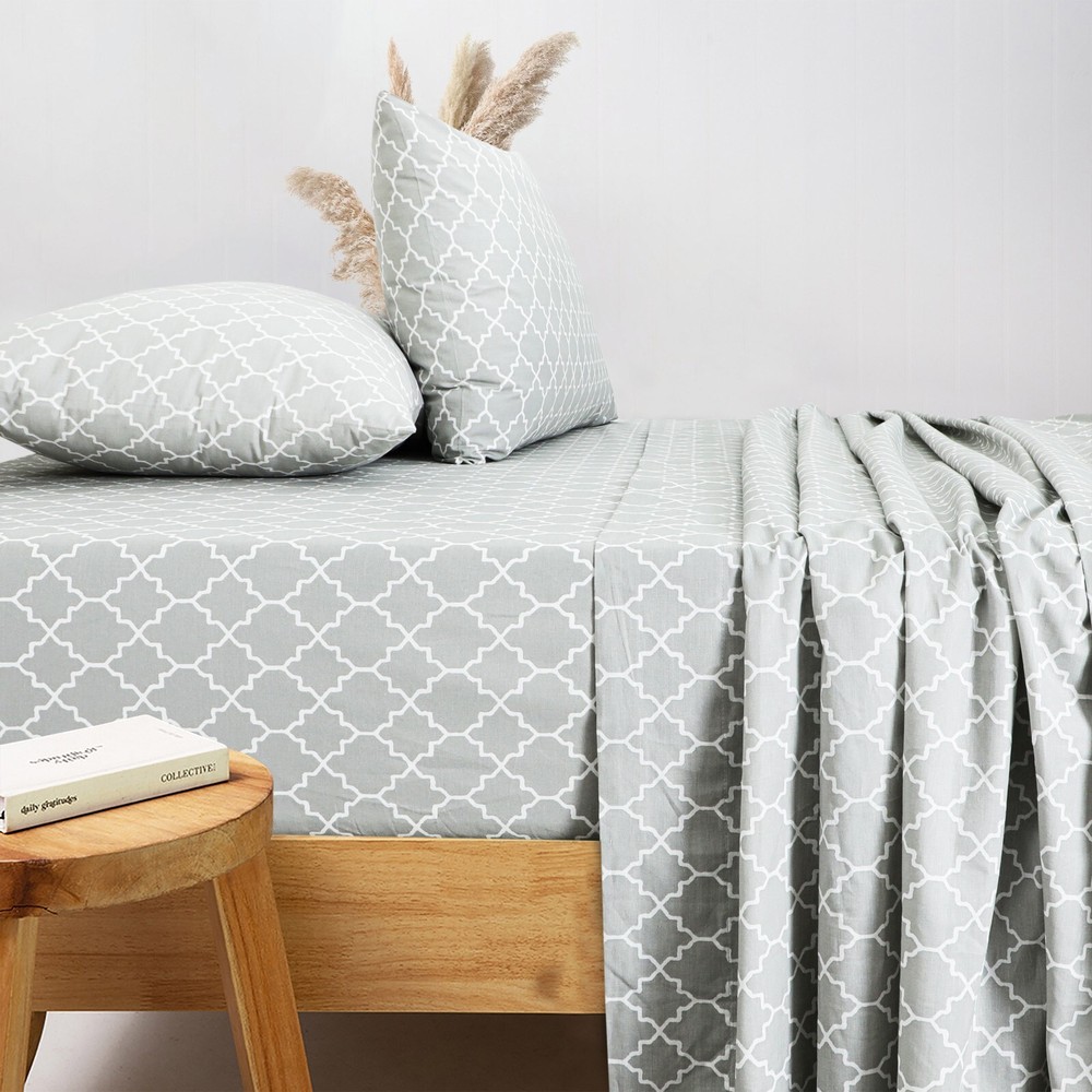 4-Piece Bed Sheet Set 100% Cotton Flat Fitted Sheets queen sheet set deep pocket