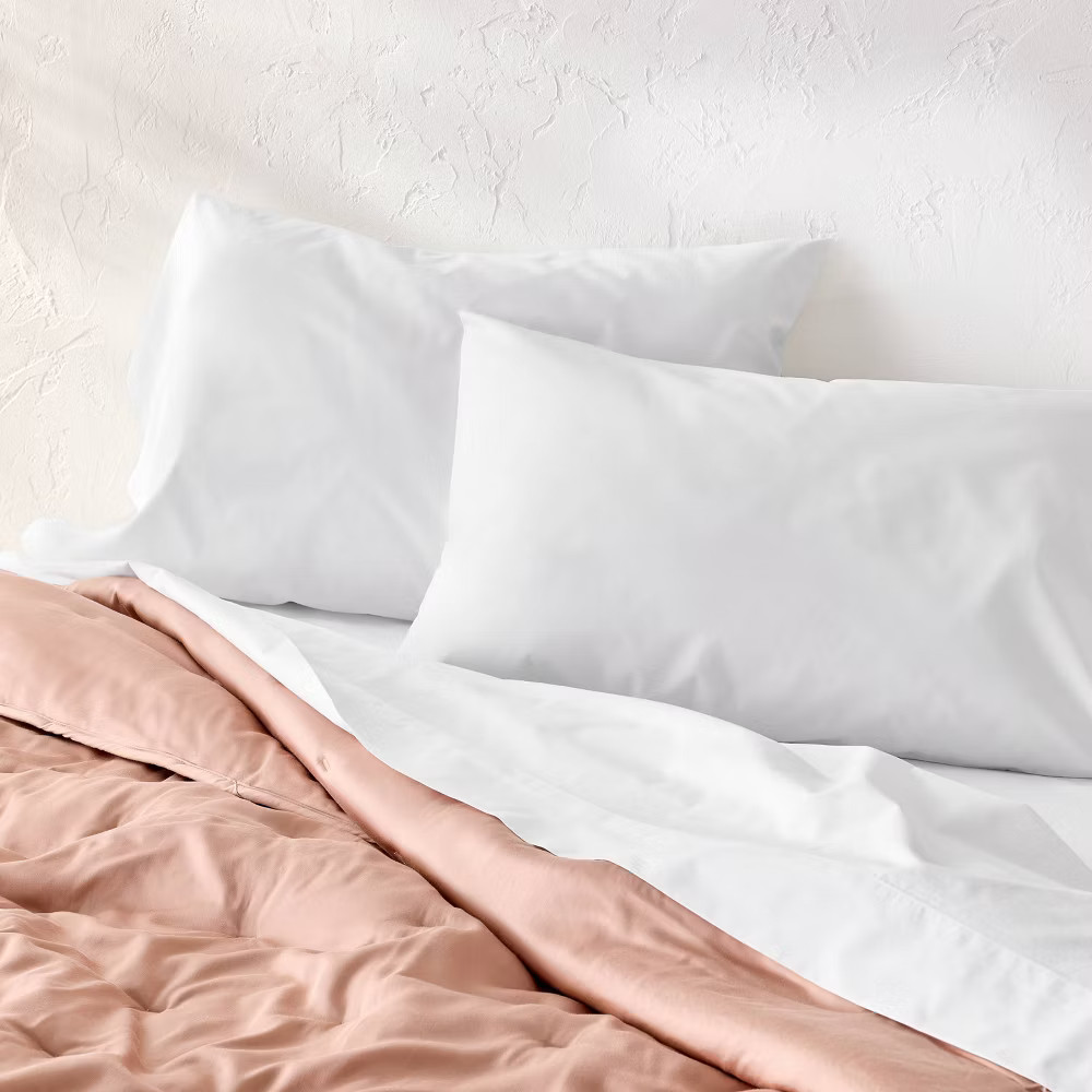 Standard 400 Thread Count Percale Pillowcases White - Casaluna