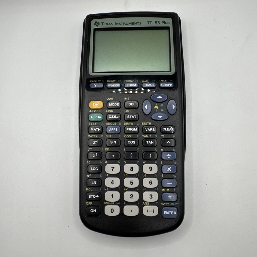 Texas Instruments TI-83 Plus Graphing Calculator Black Fully Functional