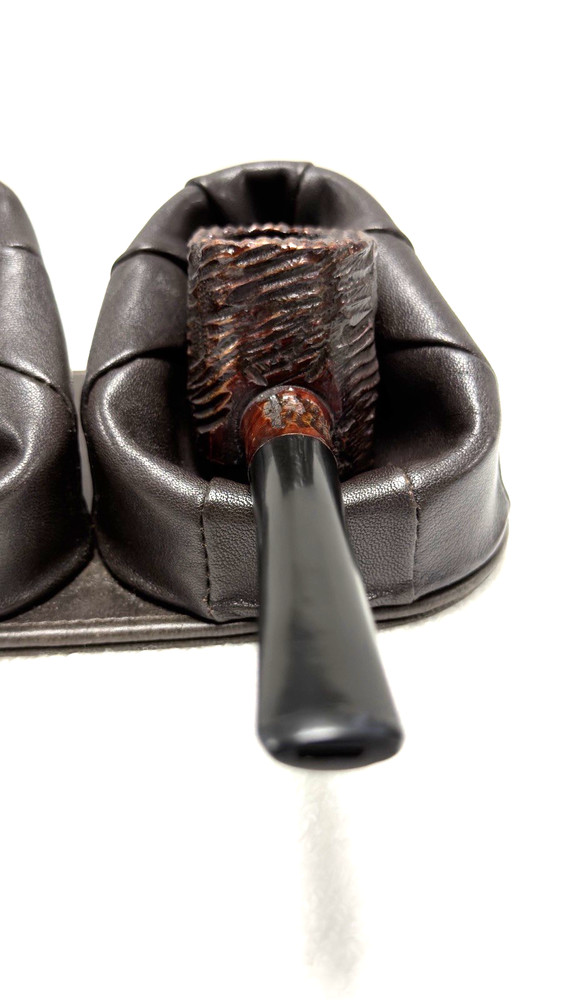 UNKNOWN MAKER: UNSMOKED 4 Panel Rustic Pot, Pristine Tapered Ebonite Stem