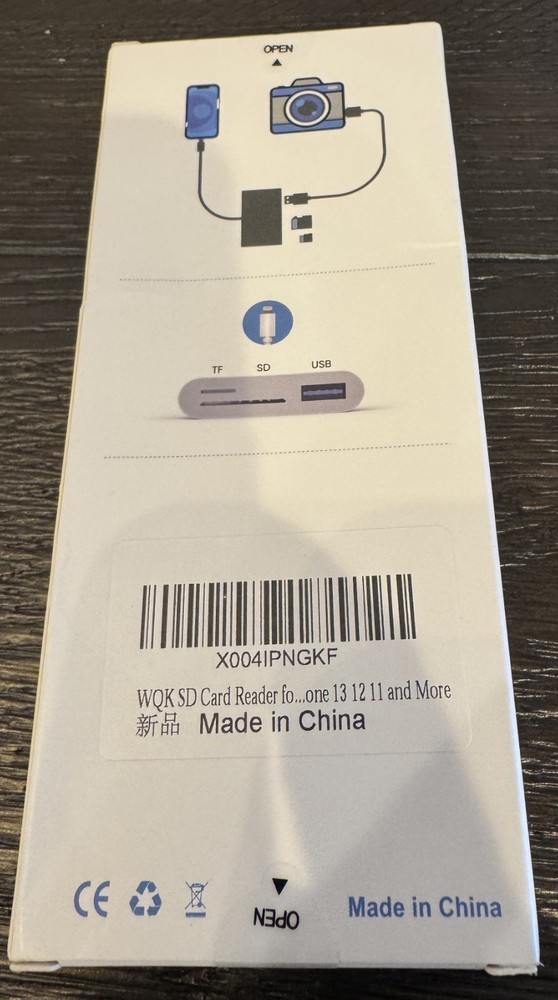 Lightning to SD/TF Card Camera Reader Adapter for iPhone/iPad – New