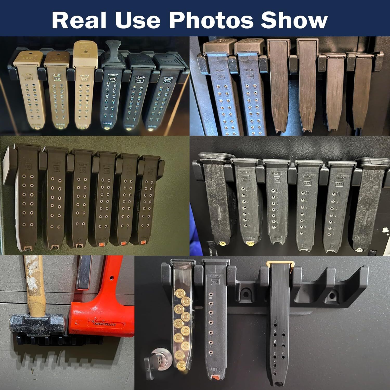 Magazine Holder for Glok 17 19 22 23 26 31 34. | Gun Safe Mag Storage Mount 2Pcs