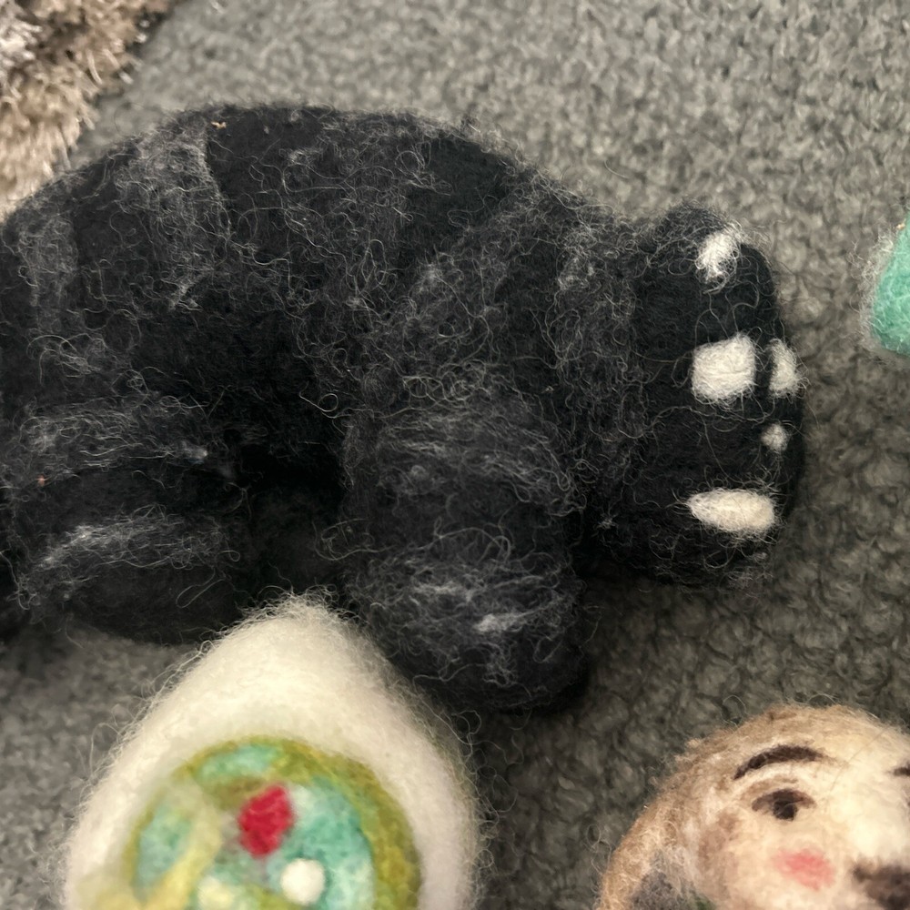 Hand Dyed Wool Animals Sheep Pig Bear Handmade