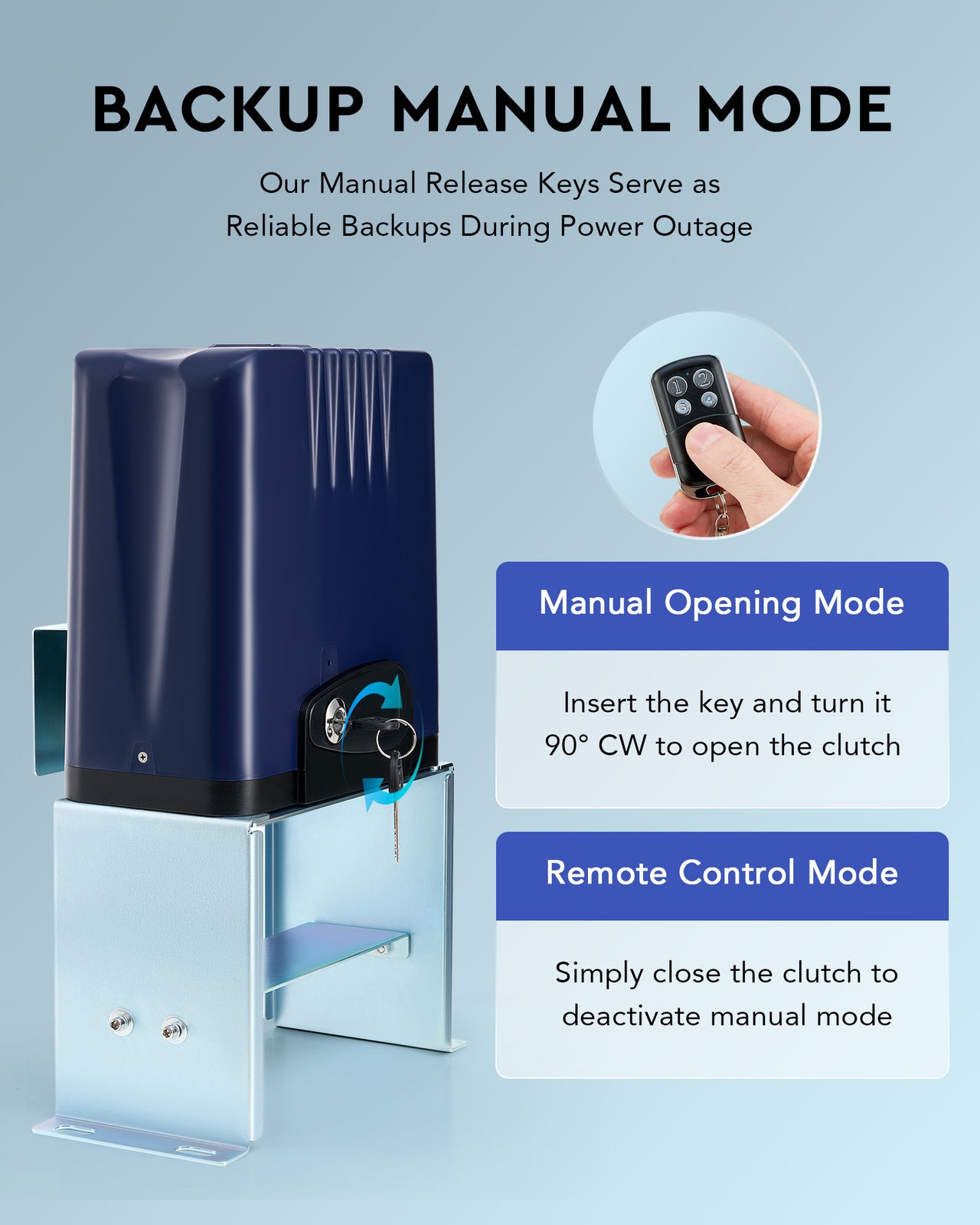 CO-Z 1800lb Electric Sliding Gate Opener with 2 Infrared Sensors & 2 Remotes