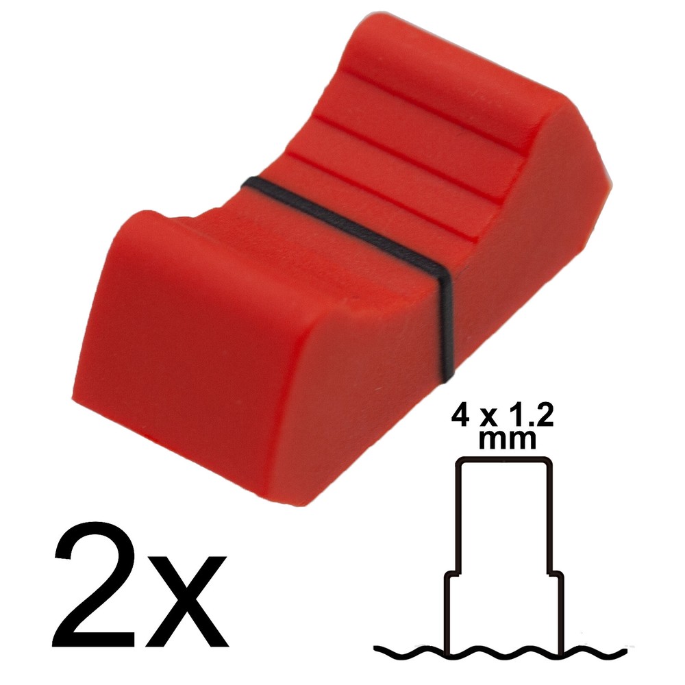 Sifam 2x FADER KNOBs CAPs ORANGE fit 4 mm slide potentiometer replacement pot