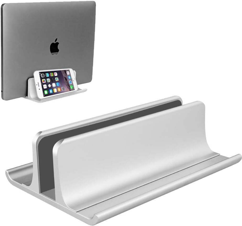 Vaydeer Vertical Laptop Stand Holder Adjustable Desktop Notebook Dock Silver