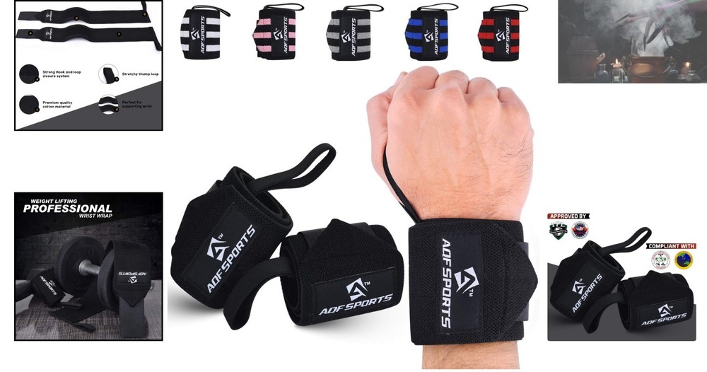 Moisture-Wicking 18" Wrist Support Wraps for Powerlifting & Strength Training