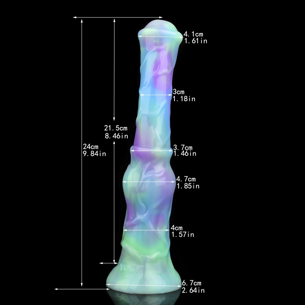 9.8" Slim Fantasy Monster Dildo Soft Silicone Suction Cup G-spot Long Anal Toy