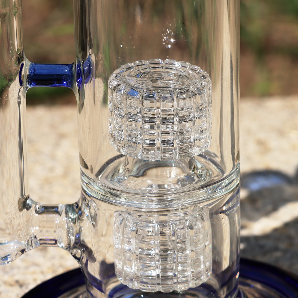 14inch Hookah Freezable Glycerin Glass Bongs Water pipes Perc &14mm glass bowls