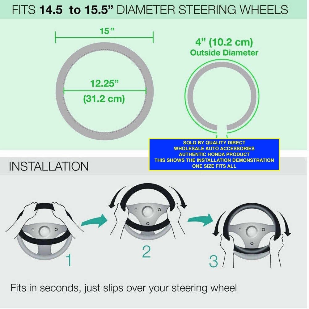 ORIGINAL HONDA Sport Grip Synthetic Leather Car/SUV/Truck Steering Wheel Cover