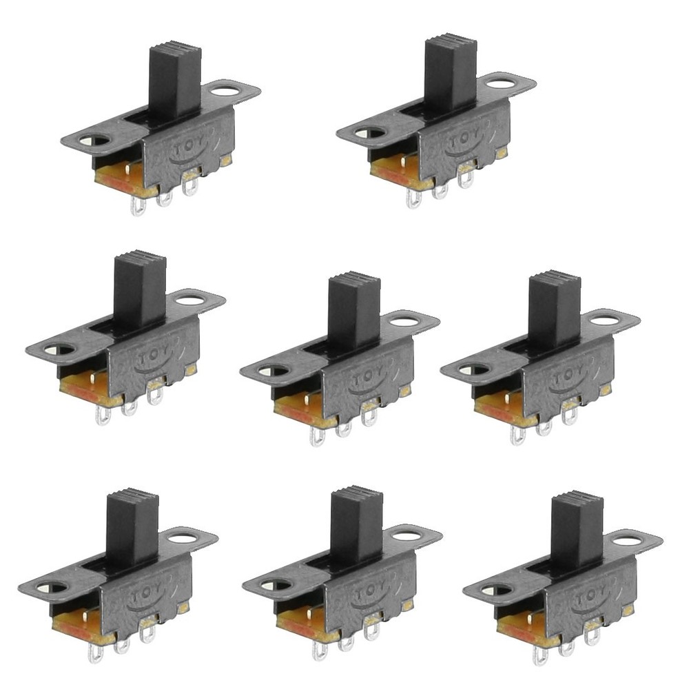 8pcs 2 Position SPDT 1P2T Panel Mount Vertical Slide Switch 3 Solder Lug Pin