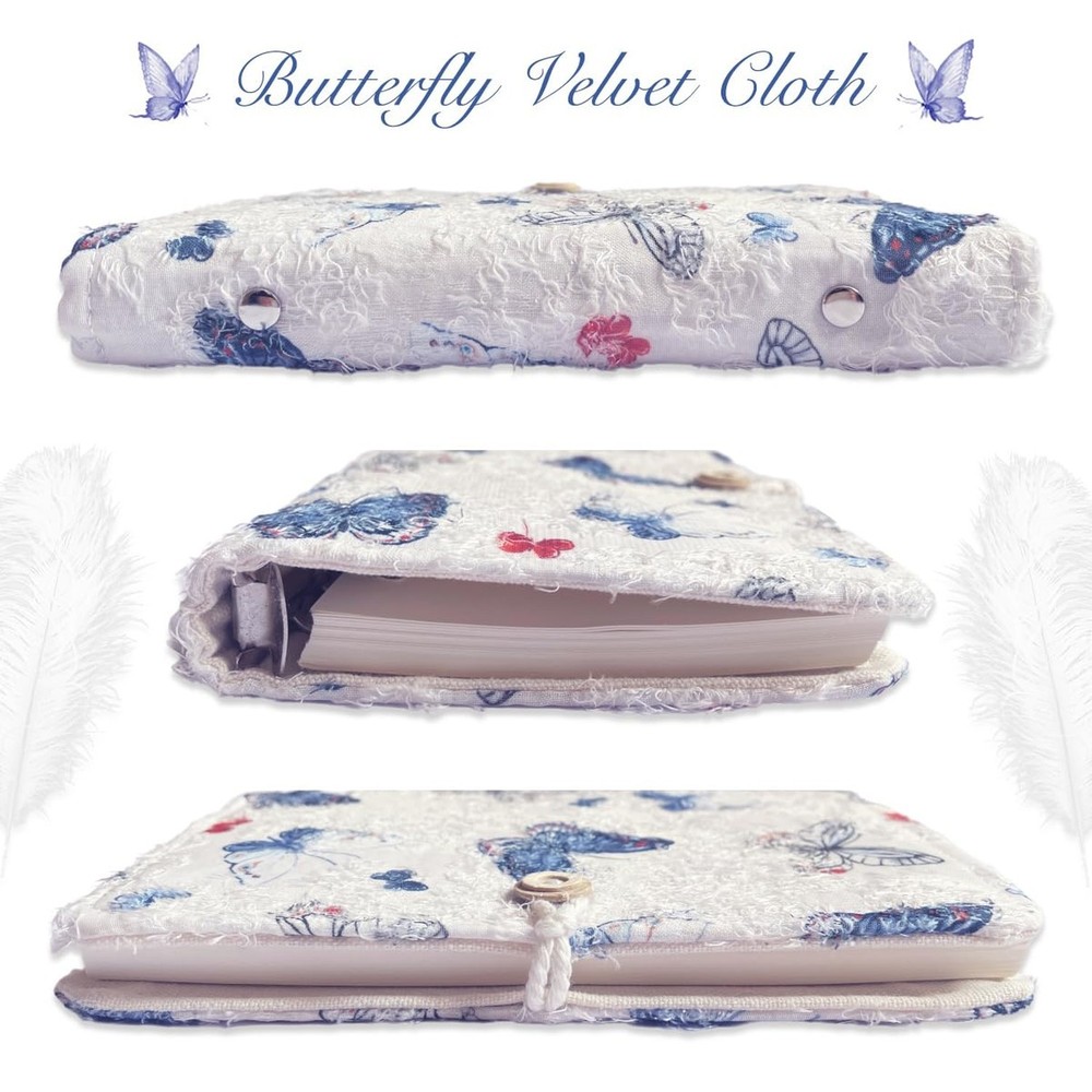 A5 Binder, 6 Ring Binder, Refillable Journal, Butterfly Notebook, Embroidered...