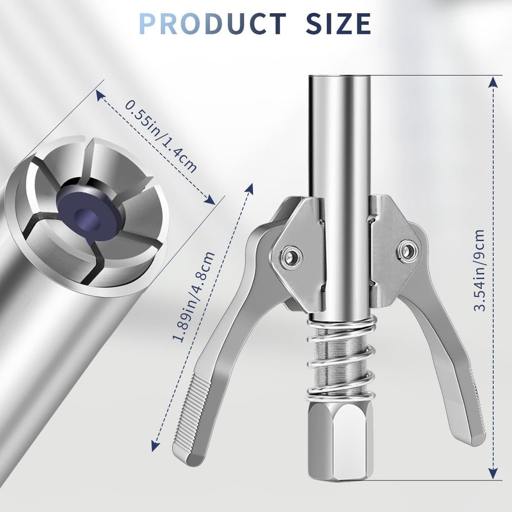 Grease Gun Coupler, Quick Locking Grease Gun Tip, 6 Thickened Jaws Locking, High