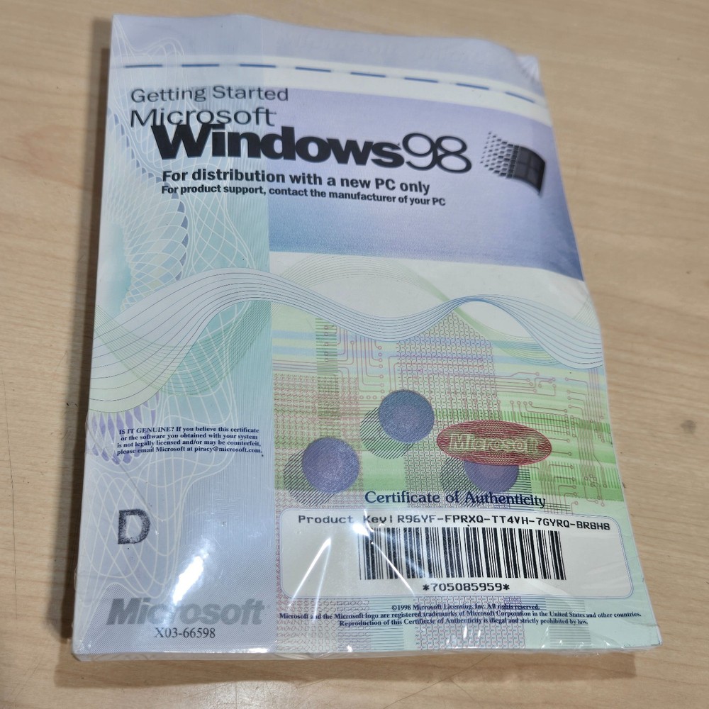 MICROSOFT WINDOWS 98  FIRST EDITION FULL OPERATING SYSTEM MS WIN =NEW SEALED=