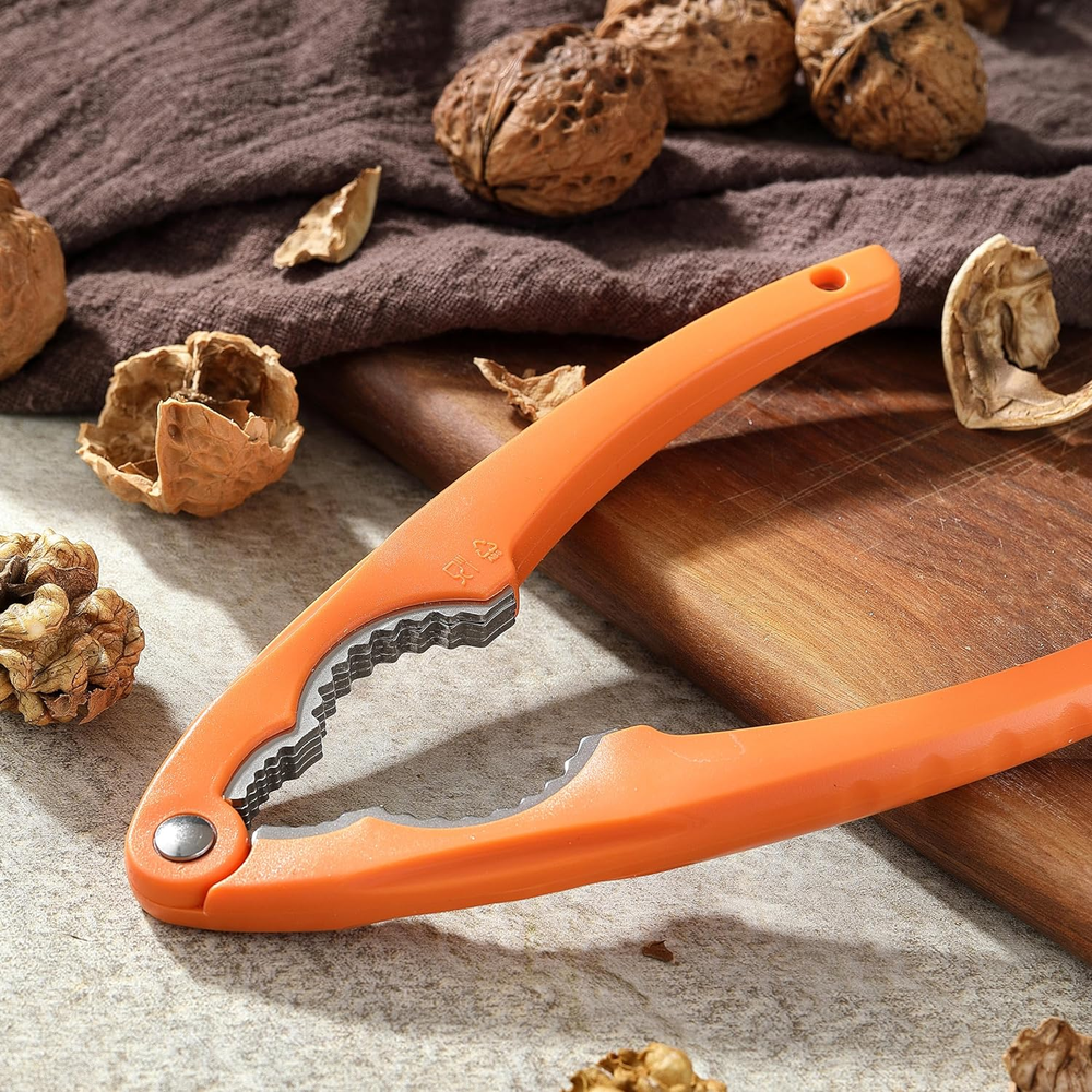 Stainless Steel Nutcracker for All Nuts, Heavy Duty Tool with Ergonomic Handle