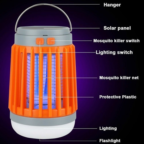 Mosquito Killer Light Lamp Solar USB Electronic Fly Bug Insect Zapper Trap Pest