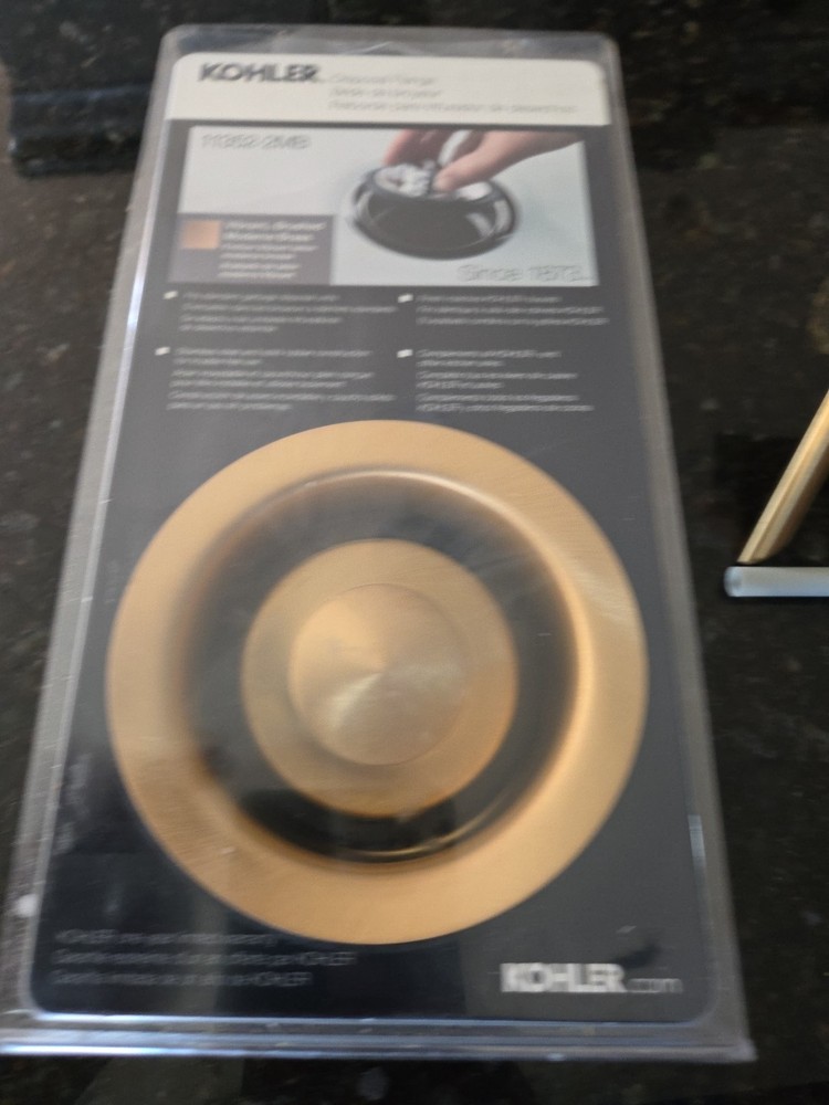 Kohler 11352-2MB Solid Durable Disposal Flange and Stopper - Brush Moderne Brass