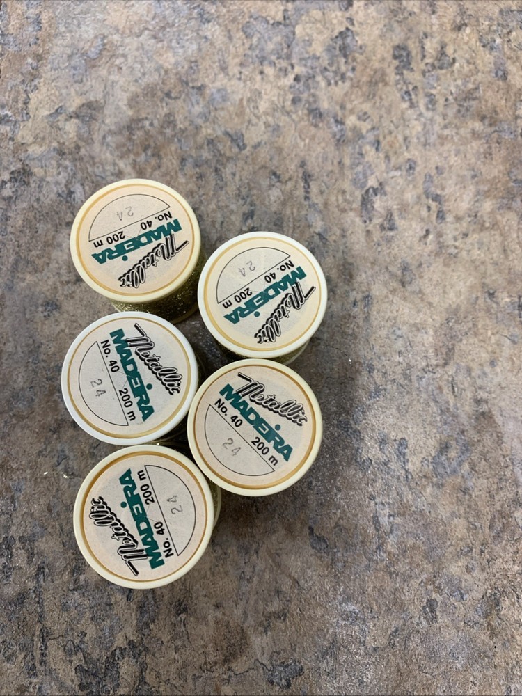 5 Spools MADEIRA Metallic Polyester Embroidery Threads 200M, #24