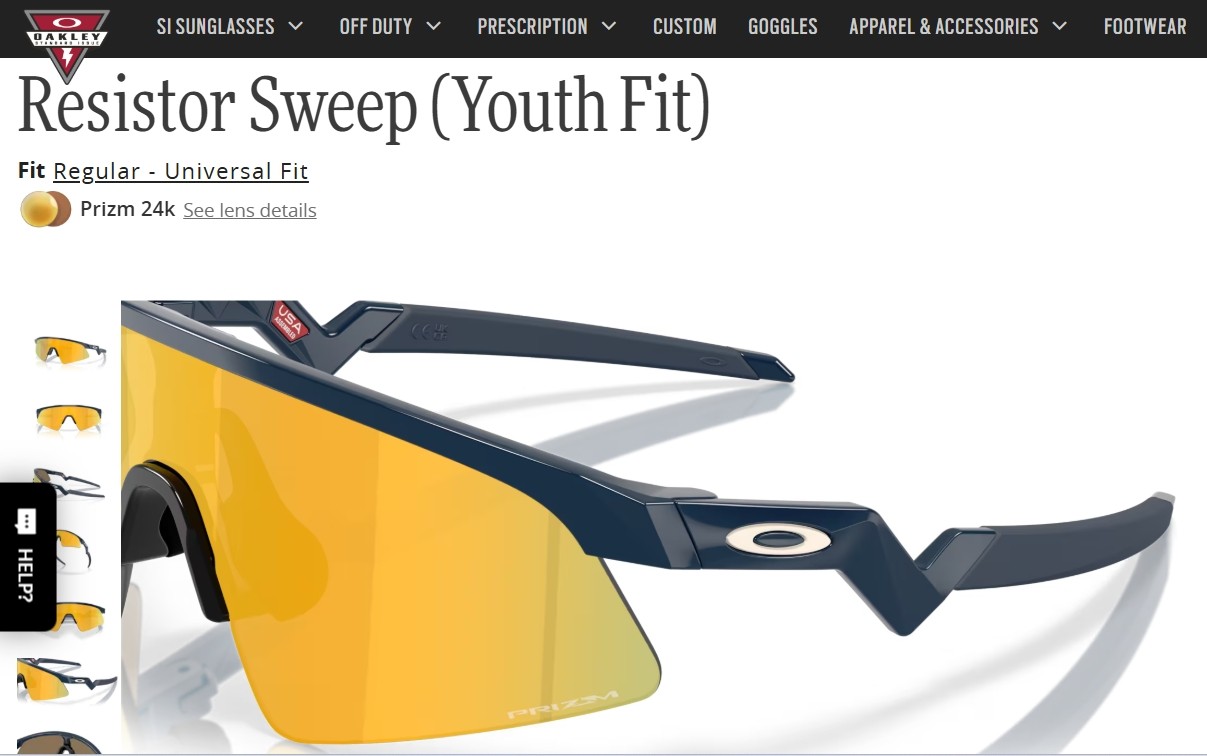 Oakley Youth Fit Sunglasses OJ9015-0528 Resistor Sweep Blue Gold Mirror Kid Size