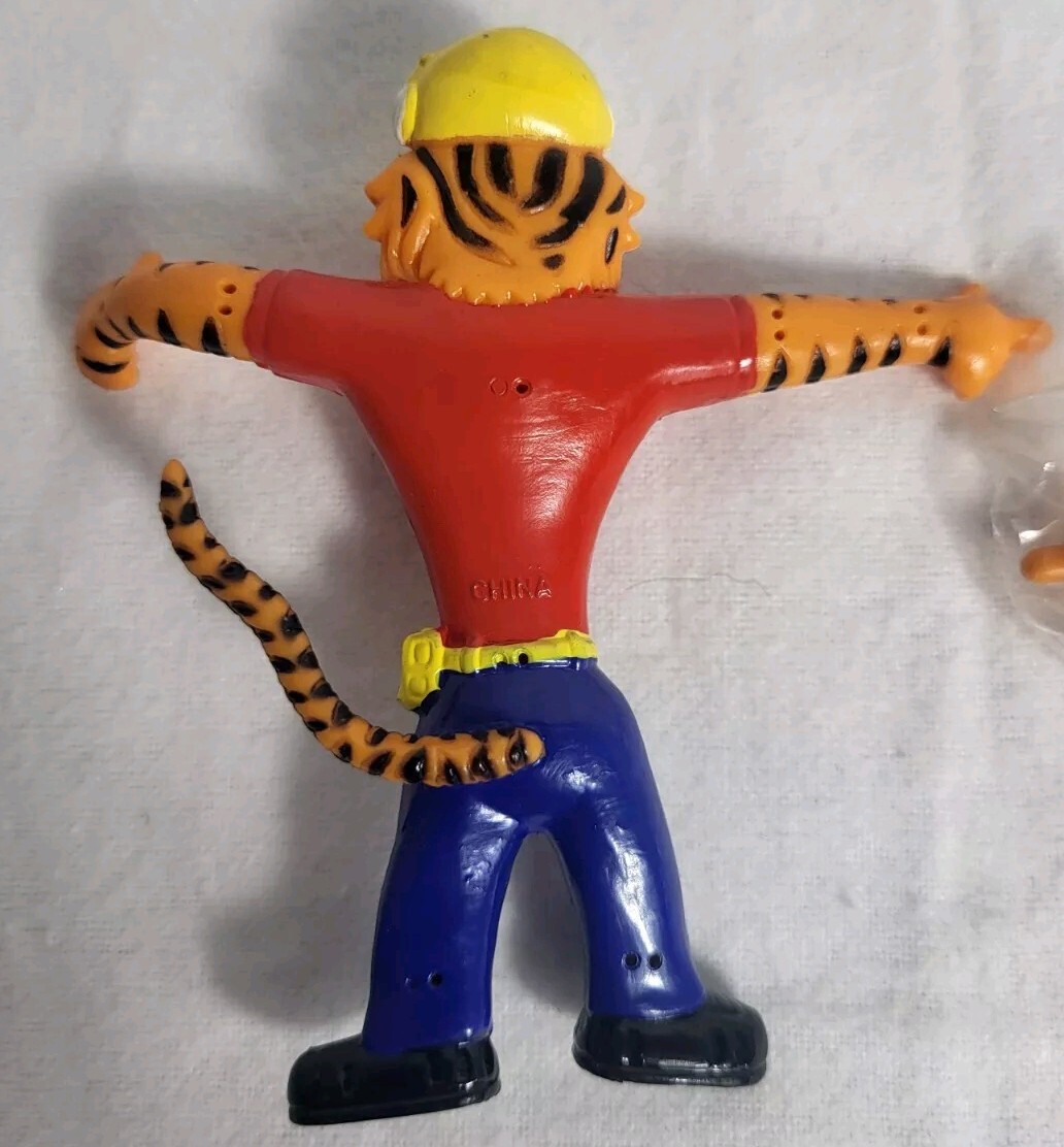 Esso Oil & Gas Tiger Figure Bendy Promo Toy 3.5" 1980's - Lot Of 2