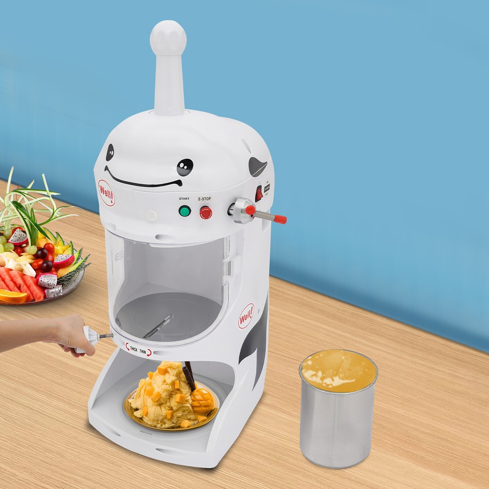 Snow Cone Machine - Electric Block Ice Shaver and Snow Cone Maker with Adjustabl